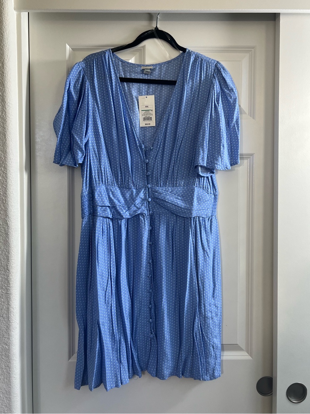 A New Day Blue Polka Dot Midi Dress